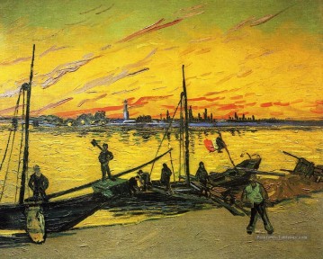 Barges à charbon Vincent van Gogh Peinture à l'huile